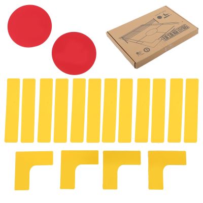 Court Lines Marker Kit Anti-Wind-Resistant Throw Down Markers 18 Pcs, Create Your Own Mini Pickleball Tennis Court with 2 Round Marker, Pickleball Net Court for Indoor Court