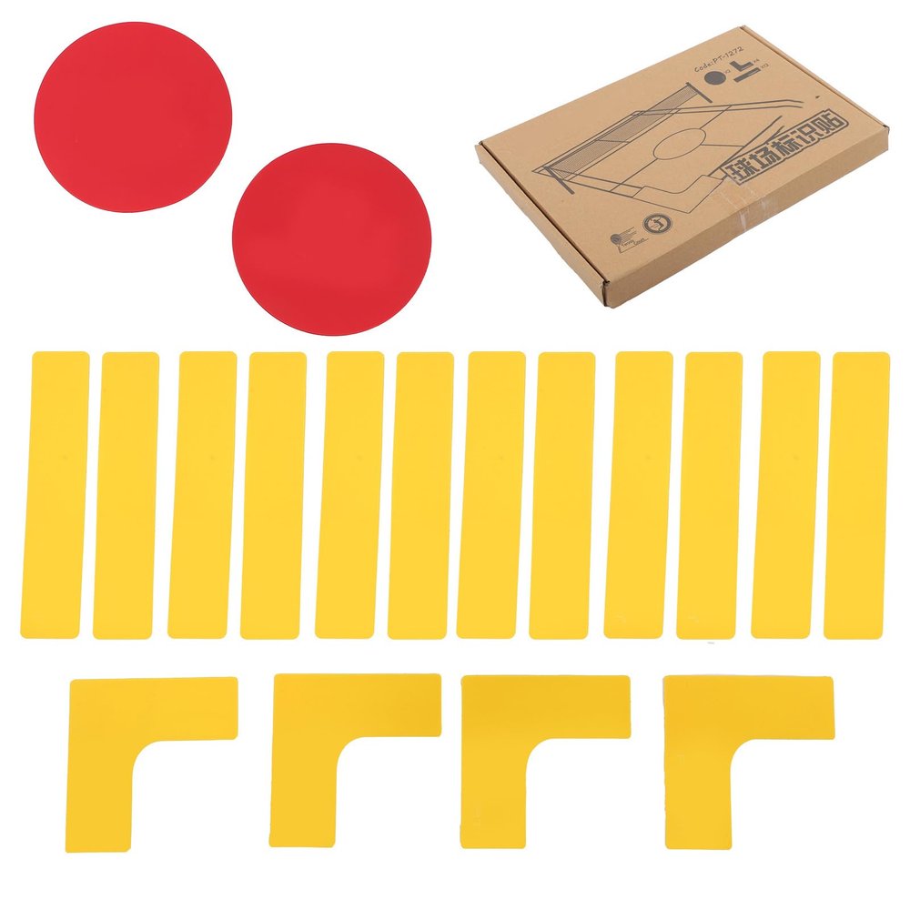 Court Lines Marker Kit Anti-Wind-Resistant Throw Down Markers 18 Pcs, Create Your Own Mini Pickleball Tennis Court with 2 Round Marker, Pickleball Net Court for Indoor Court