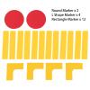Court Lines Marker Kit Anti-Wind-Resistant Throw Down Markers 18 Pcs, Create Your Own Mini Pickleball Tennis Court with 2 Round Marker, Pickleball Net Court for Indoor Court view 2