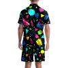 AMHebe Vintage 80s-90s Men's Button-Up Hawaiian Shirt & Shorts Set - 2 Piece Summer Beach Vacation Outfits S view 2