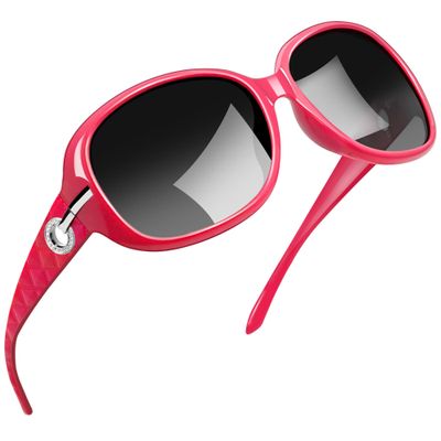 Joopin Coral Sunglasses Oversized Shades for Women Ladies Hot Pink Sun Glasses Polarized UV Protection Big Butterfly Sunnies