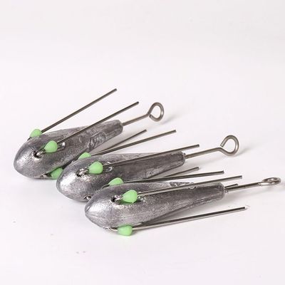 AOHRO Pack of 3 Sinker Long Tail Surf Fishing Weight Lead 2oz-6oz Saltwater Beach (3oz 78g 3pcs)