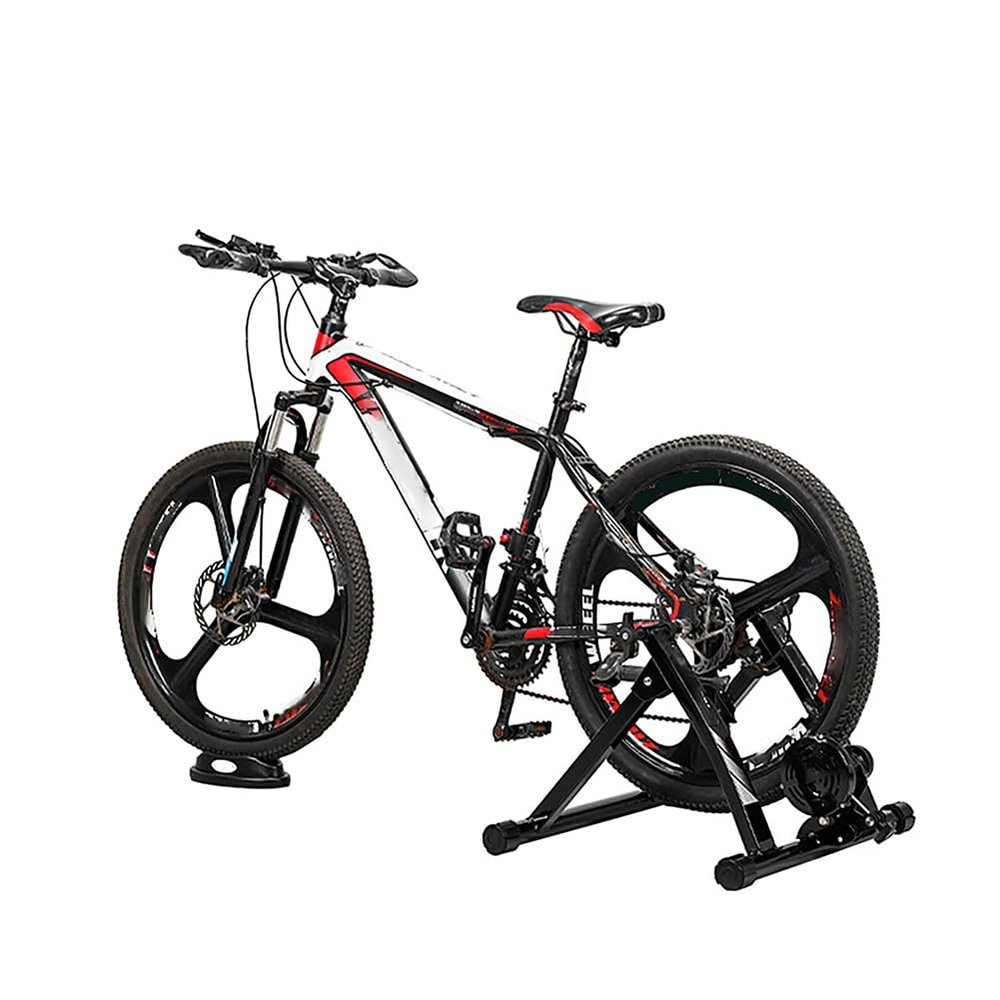 MegLob Portable Bike Trainer, Bike Trainer Stand, Magnetic Bicycle Stationary Stand for Indoor Aerobic Exerciese, Bicycle Exercise Training Stand with Magnetic Flywheel, Non-Wired Bicycle Trainer
