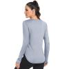 Sun Shirt Women Long Sleeve UPF 50+ UV Protection SPF Shirts Moisture Wicking Lightweight Workout Athletic Gym Hiking Running Active Tops Light Grey L view 3