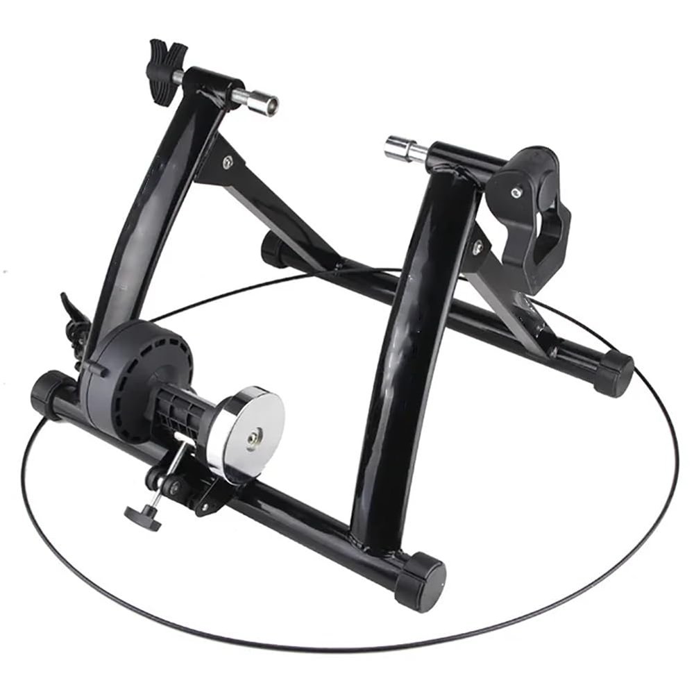 MegLob Magnetic Bike Trainer Stand for Indoor Exercise Riding,Indoor Riding Cycling Exercise Stationary Bicycle Stand, Folding Smart Bicycle Trainer, Bike Trainer Stand Fit 26"-28",700C Wheels,Black