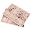 Zerodeko Velvet Jewelry Organizer Tray with 12 Adjustable Compartments Stackable Jewelry Display Insert for Drawer Storage and Home Use view 1