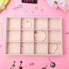 Zerodeko Velvet Jewelry Organizer Tray with 12 Adjustable Compartments Stackable Jewelry Display Insert for Drawer Storage and Home Use view 2