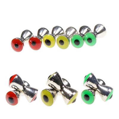 AOHRO Pack of 30 Dumbbell Eyes Fly Tying Materials Realistic for Crafts Spinner Flies Mix Color (S# 7mm 30pcs)