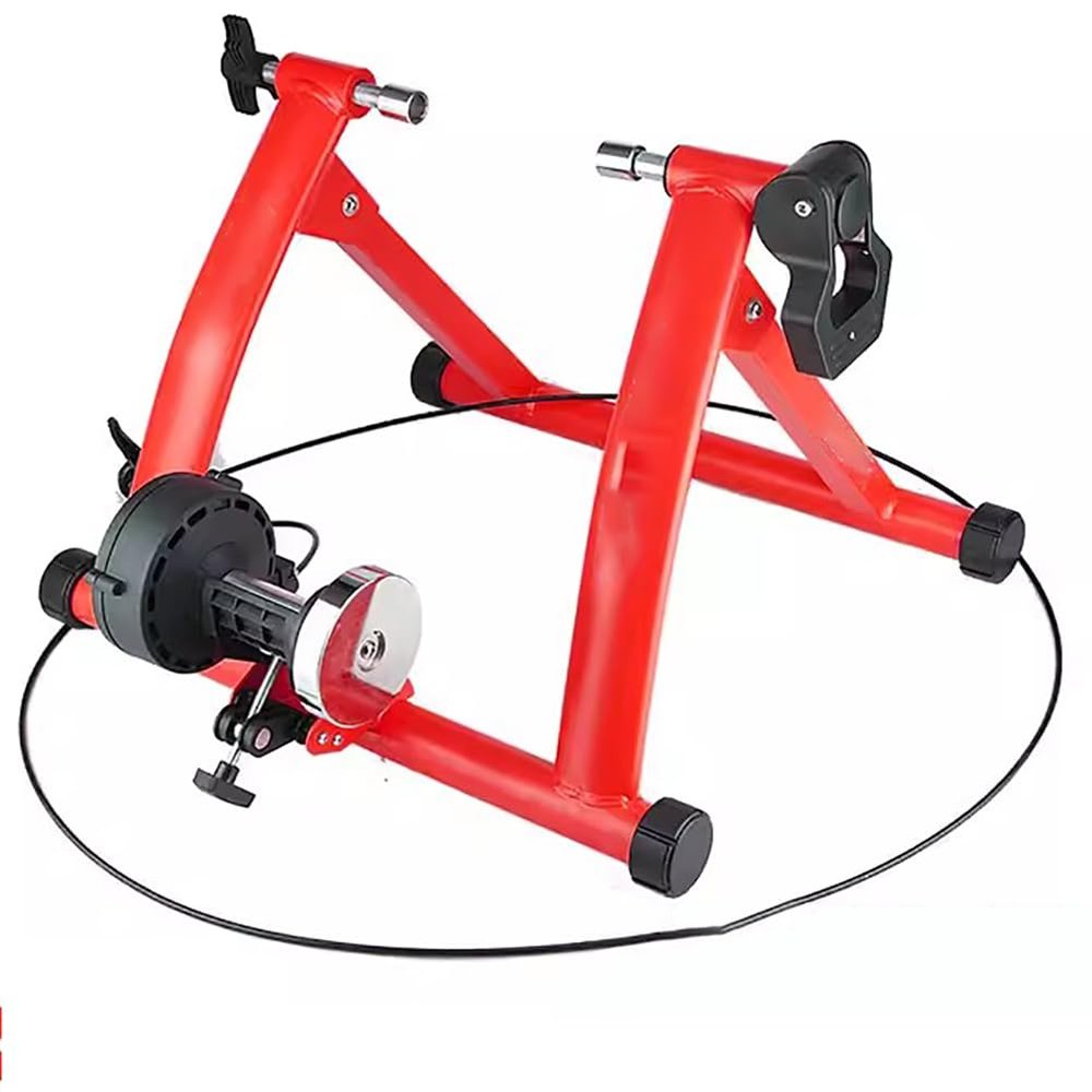 MegLob Magnetic Bike Trainer Stand for Indoor Exercise Riding,Indoor Riding Cycling Exercise Stationary Bicycle Stand, Folding Smart Bicycle Trainer, Bike Trainer Stand Fit 26"-28",700C Wheels,Red