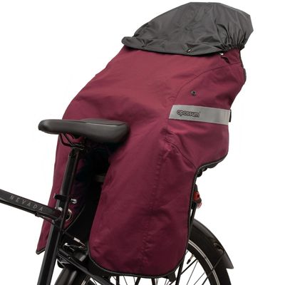 Tucano Urbano Thermal Child Back Seat Cover with Removable Rain Hood, for Rear Mounted Child Bike Seats, Waterproof, Windproof, Easy Installation, Taped Seams, Sealed Zipper, Red Dragon