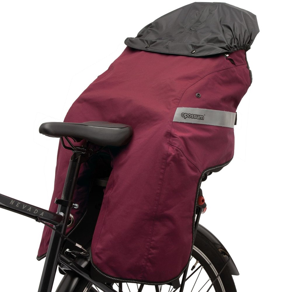 Tucano Urbano Thermal Child Back Seat Cover with Removable Rain Hood, for Rear Mounted Child Bike Seats, Waterproof, Windproof, Easy Installation, Taped Seams, Sealed Zipper, Red Dragon