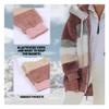 Miretior 2024 New Contrasting Lamb Wool Padded Coat, Warm Plush Patchwork Zipper Pocket Hooded Loose Coat for Women (US, Alpha, 5X-Large, Regular, Regular, Brown) view 2