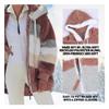 Miretior 2024 New Contrasting Lamb Wool Padded Coat, Warm Plush Patchwork Zipper Pocket Hooded Loose Coat for Women (US, Alpha, 5X-Large, Regular, Regular, Brown) view 3
