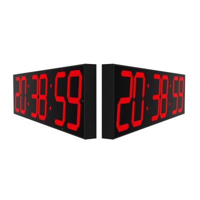 6-Bit LED Digital Clock - Double Sided Display, Oversized Font & Ultra Thin Body, Simple Style Remote Control LED Clock for Gym Home Office School Rail Station