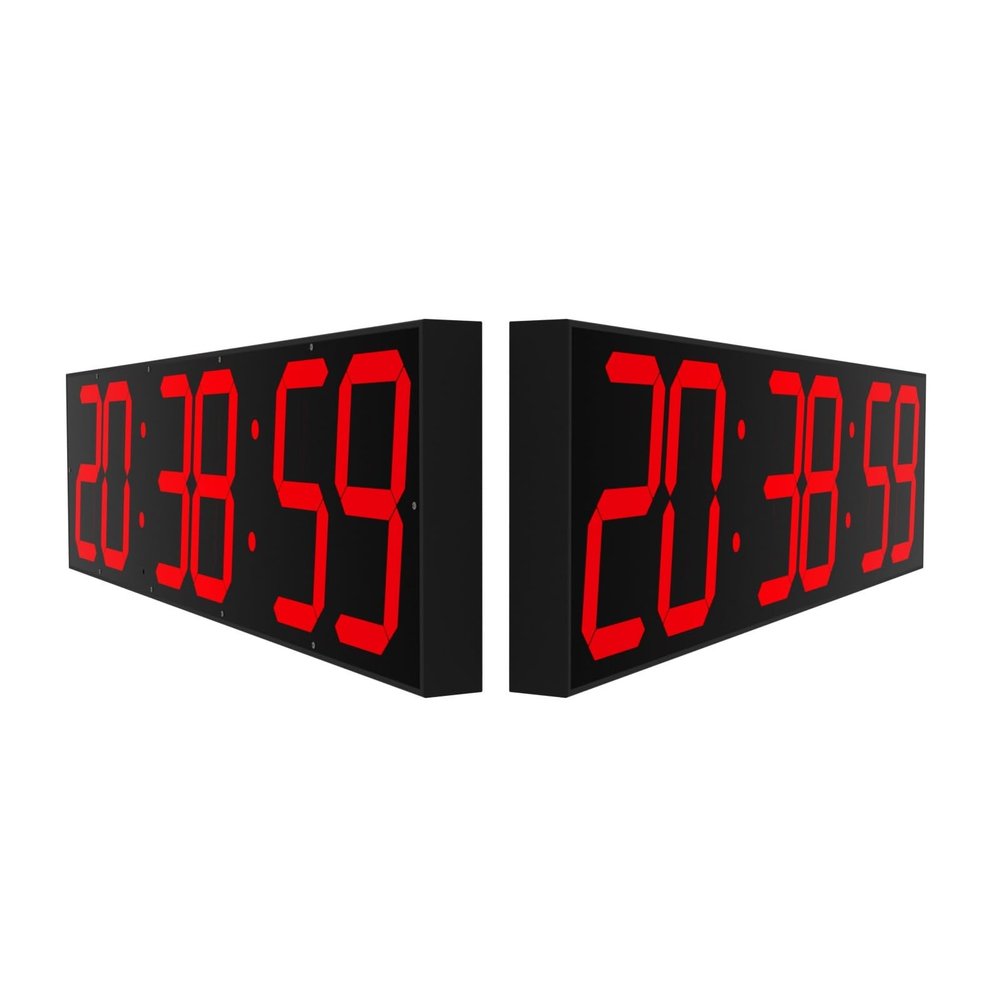 6-Bit LED Digital Clock - Double Sided Display, Oversized Font & Ultra Thin Body, Simple Style Remote Control LED Clock for Gym Home Office School Rail Station