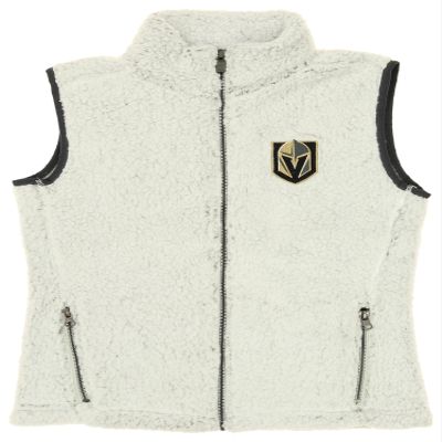 Outerstuff NHL Vegas Golden Knights Girls Youth Time Honored Teddy Fleece Vest, Medium (10-12)