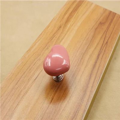 Southst Big Heart-Shaped Handle Modern Simple Wardrobe Drawer Cupboard Door Single-Hole Furniture Hardware Handle - (Color: Dark Pink)