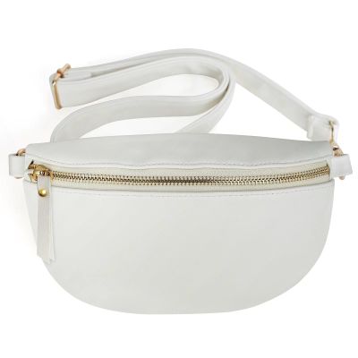 2023 Fashion Korean Edition INS Style Soft Leather Waterproof Small Bag Waist Bag Chest Bag Crossbody Bag Storage Bag Milkywhite