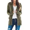 50% Percent Off Deals Women's Cardigan Chunky Open Front Button Sweaters with Pockets Loose Slouchy Oversized Fall Outerwear Coat Cardigans for Women Trendy Green 2X