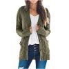 50% Percent Off Deals Women's Cardigan Chunky Open Front Button Sweaters with Pockets Loose Slouchy Oversized Fall Outerwear Coat Cardigans for Women Trendy Green 2X view 2