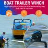 Boat Trailer Winch with Strap Hook, Manual Hand Heavy Duty Winch, One-Speed Ratchet Gear, 1600 lb for Towing Cars, Trucks, and Trailers view 2
