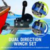 Boat Trailer Winch with Strap Hook, Manual Hand Heavy Duty Winch, One-Speed Ratchet Gear, 2000 lb for Towing Cars, Trucks, and Trailers view 2