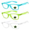 OWL 3 Pairs Kids Clear Lens Glasses Girls Boys Glow In The Dark Green, Blue, White view 1