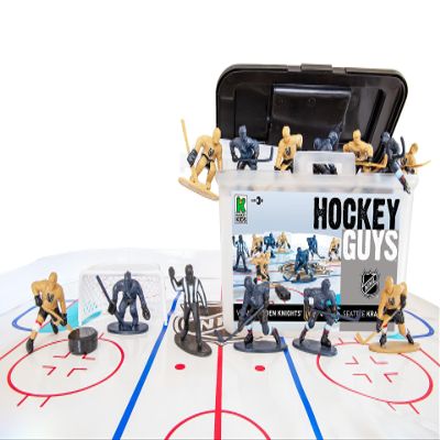 Kaskey Kids NHL Hockey Guys, Vegas Knights vs. Seattle Kraken, 27 Pieces in Each Set, Includes 2 Teams and Travel Storage Case, Nostalgic Sports Action Figures for Imaginative Play, Ages 3 and Up