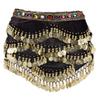 BUTIFULSIC Women's Belly Dance Hip Scarf Wrap Skirt with Bling Gold Coins and Diamonds Lightweight Black Dancing Skirt Belly Dance Gypsy Zu m ba Dancer Outfit Costume view 1