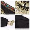 BUTIFULSIC Women's Belly Dance Hip Scarf Wrap Skirt with Bling Gold Coins and Diamonds Lightweight Black Dancing Skirt Belly Dance Gypsy Zu m ba Dancer Outfit Costume view 4