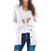 Women's Cardigan Chunky Open Front Button Sweaters with Pockets Loose Slouchy Oversized Fall Outerwear Coat view 1