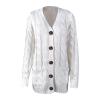 Women's Cardigan Chunky Open Front Button Sweaters with Pockets Loose Slouchy Oversized Fall Outerwear Coat view 3