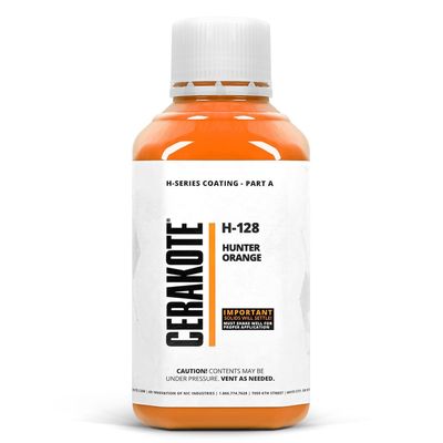 CERAKOTE (Oven Cure) H-Series Hunter Orange [ 32oz ] H-128Q -Our Ceramic Technology Combines Performance with Color on All- Metals, Polymers + More - (Part B) Included