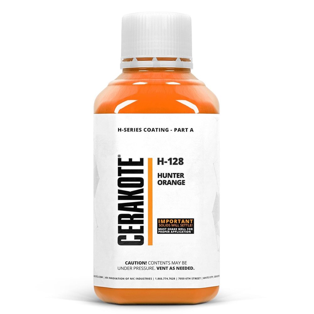 CERAKOTE (Oven Cure) H-Series Hunter Orange [ 32oz ] H-128Q -Our Ceramic Technology Combines Performance with Color on All- Metals, Polymers + More - (Part B) Included