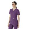 Carhartt Force Essentials Women's Notch Neck Tunic Scrub Top, Eggplant, 4XL view 2