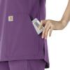 Carhartt Force Essentials Women's Notch Neck Tunic Scrub Top, Eggplant, 4XL view 3