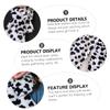 Mikinona Plush Cow Spotted Scarf Warm Cross Tie Neck Warmer Neckerchief for Women and Kids Soft Faux Fur Scarf for Outdoor Activities and Cold Weather view 4