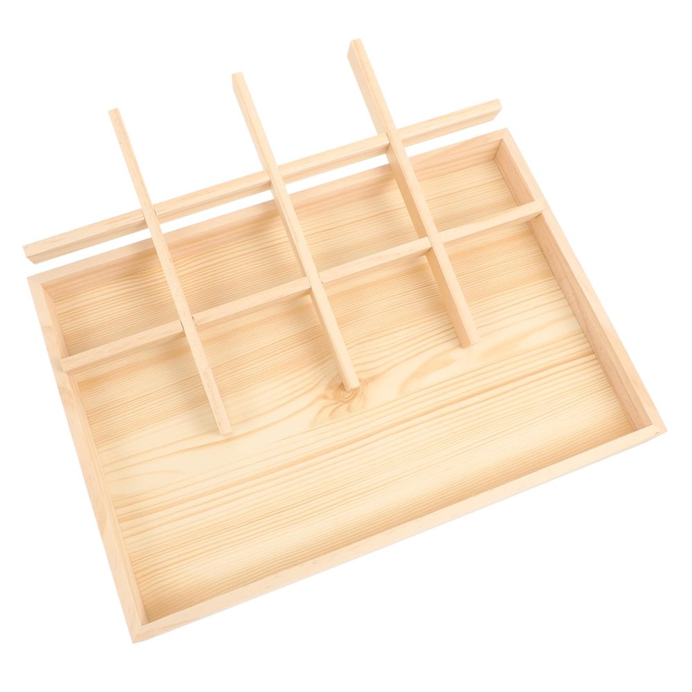 Hohopeti Vintage Jewelry Tray Wooden Jewelry Dish Dividers for Organizing Trinket Tray