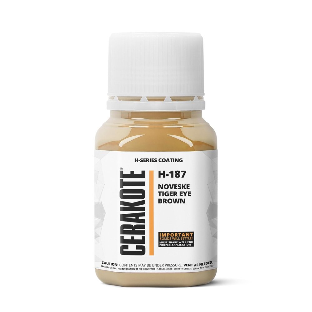 CERAKOTE (Oven Cure) H-Series NOVESKE Tiger Eye Brown [ 4oz ] H-187T - Our Ceramic Technology Combines Performance with Color on All- Metals, Polymers + More - (Part B) Included