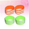 CORHAD 4Pcs Reflective Elastic Bands High Visibility Safety Straps Armbands for Jogging Cycling and Walking Bright Orange and Green Sports Accessories view 2