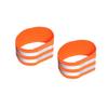 CORHAD 4Pcs Reflective Elastic Bands High Visibility Safety Straps Armbands for Jogging Cycling and Walking Bright Orange and Green Sports Accessories view 3