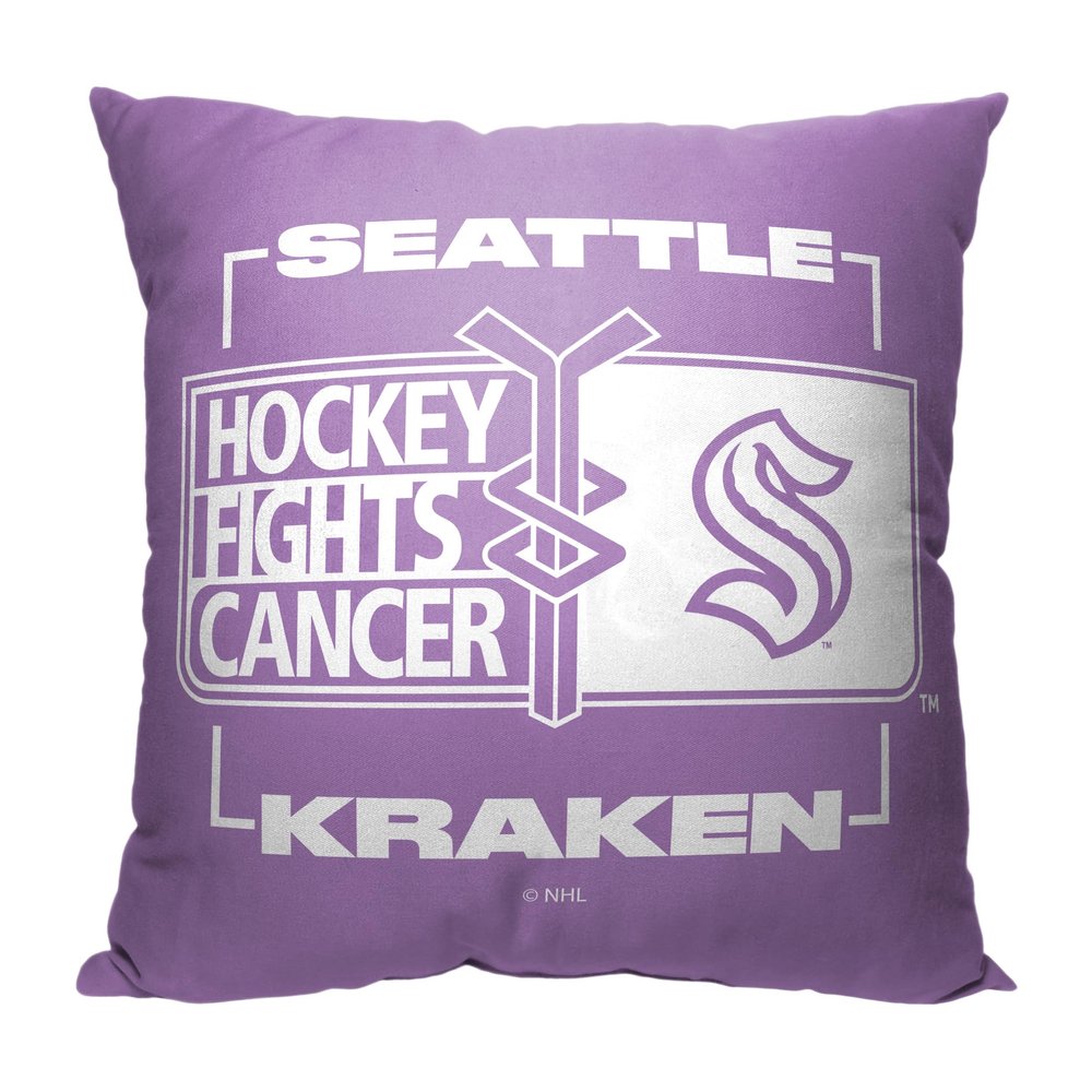 NORTHWEST NHL Seattle Kraken Pillow, 18" x 18", Hockey Fights Cancer