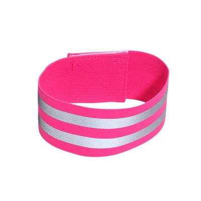 CORHAD High Visibility Reflective Elastic Band Armband Ankle Strap for Jogging Cycling Walking Safety Gear Rosy Pair