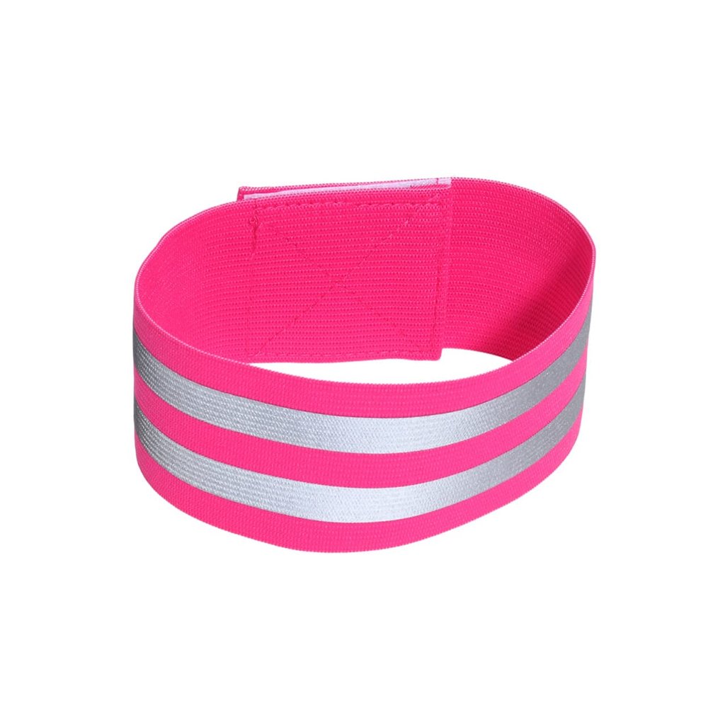 CORHAD High Visibility Reflective Elastic Band Armband Ankle Strap for Jogging Cycling Walking Safety Gear Rosy Pair