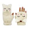 Girls Winter Convertible Mittens Cute Animal Cat Fleece Lined Warm Flap Cover Gloves Mitten for Kids view 1