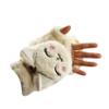 Girls Winter Convertible Mittens Cute Animal Cat Fleece Lined Warm Flap Cover Gloves Mitten for Kids view 3