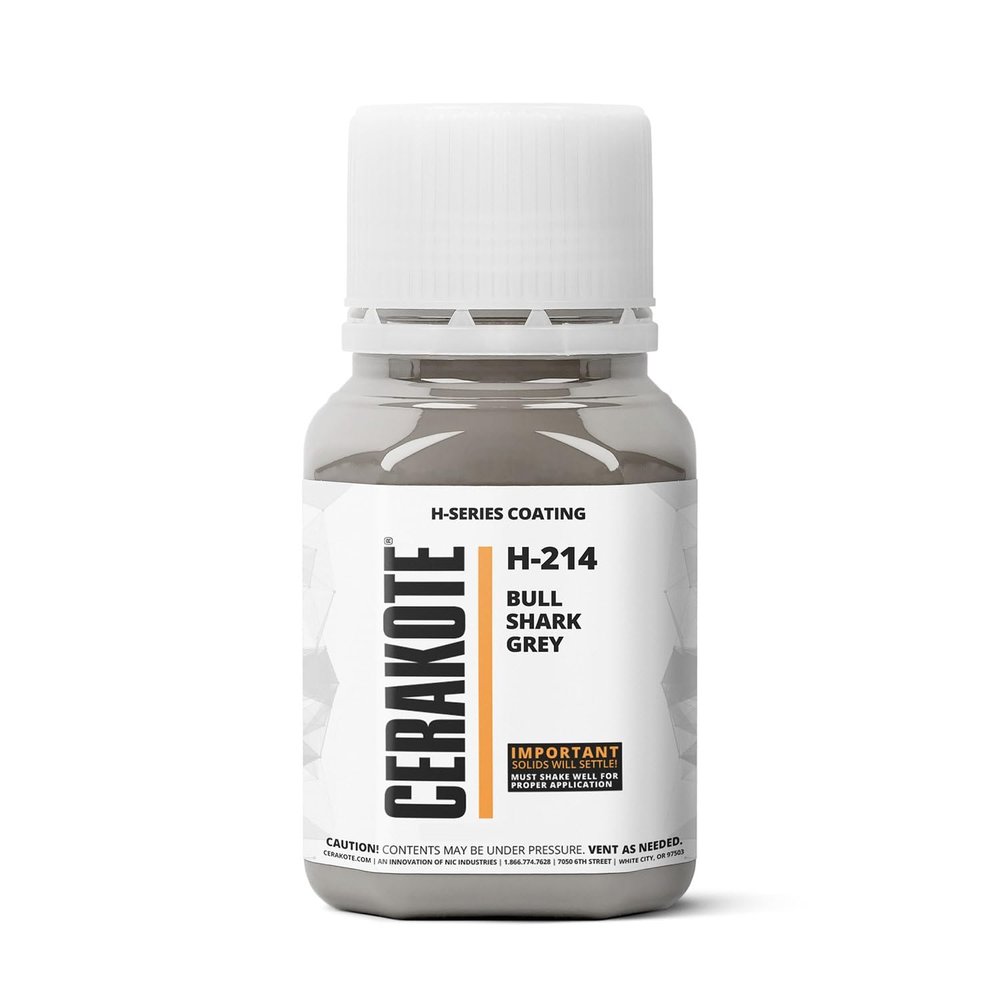 CERAKOTE (Oven Cure) H-Series Bull Shark Grey [ 4oz ] H-214T -Our Ceramic Technology Combines Performance with Color on All- Metals, Polymers + More - (Part B) Included