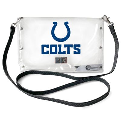 Littlearth womens NFL Indianapolis Colts Clear Envelope Purse with Black Fashion Strap, Clear, 10" x 6.5" x 0.5"