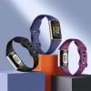 Maledan Compatible with Fitbit Charge 5 Bands and Charge 6 Bands Women Men, Soft Sport Waterproof Replacement Slim Band Wristbands for Fitbit Charge 5 Advanced Fitness Tracker, Black/Blue/Plum view 2