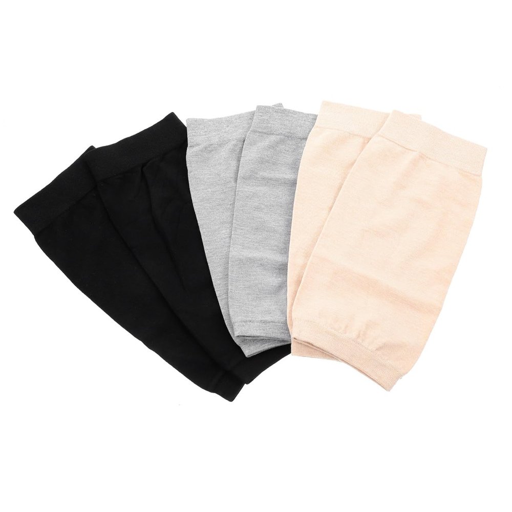 Mobestech 3 Pairs Elbow Brace Breathable Sleeves Faux Leather Support Arm Protectors
